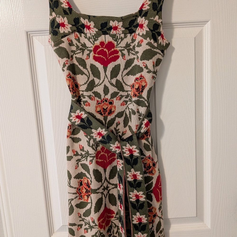 Farm Rio XS Sand Garden Tapestry Knit Dress